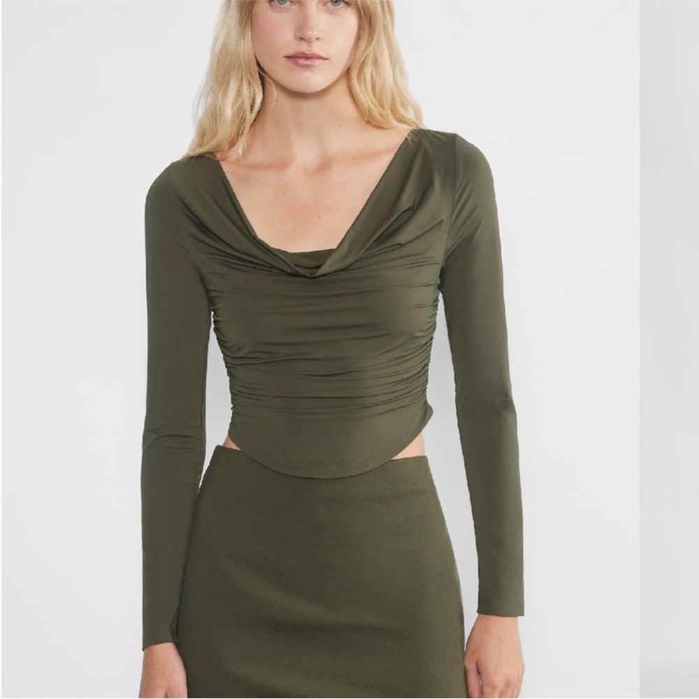 Aritzia Winifred Olive Long Sleeve Top